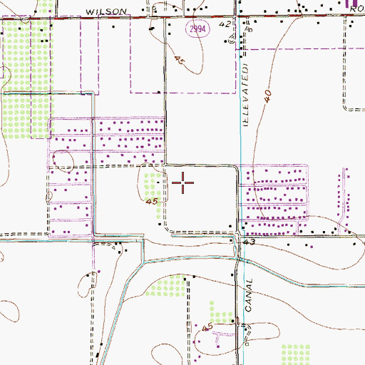 Topographic Map of Las Palmas-Juarez Census Designated Place (historical), TX