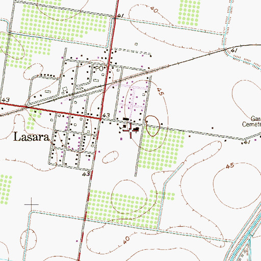 Topographic Map of Lasara Census Designated Place, TX