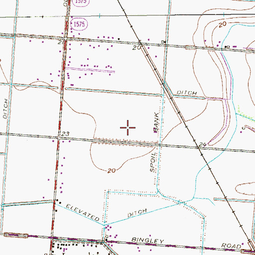 Topographic Map of Laureles Census Designated Place, TX