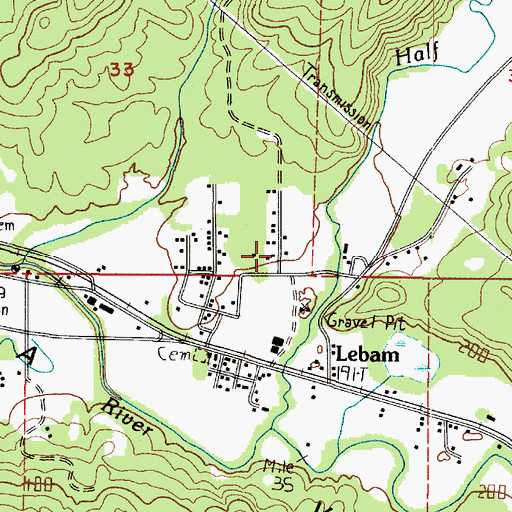 Topographic Map of Lebam Census Designated Place, WA