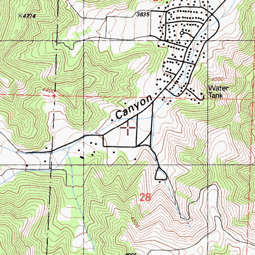 Topographic Map of Lebec Census Designated Place, CA
