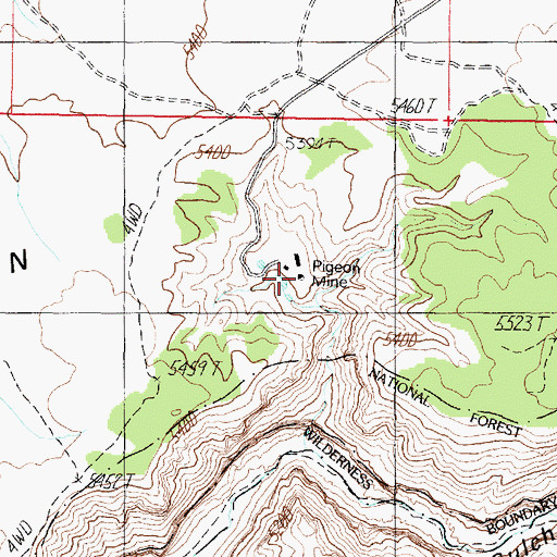 Topographic Map of Pigeon Mine, AZ