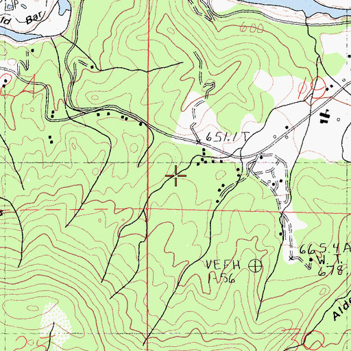 Topographic Map of Lewiston Census Designated Place, CA