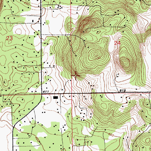 Topographic Map of Lewisville Census Designated Place, WA