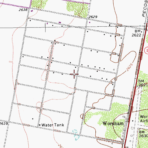Topographic Map of Lindsay Census Designated Place, TX