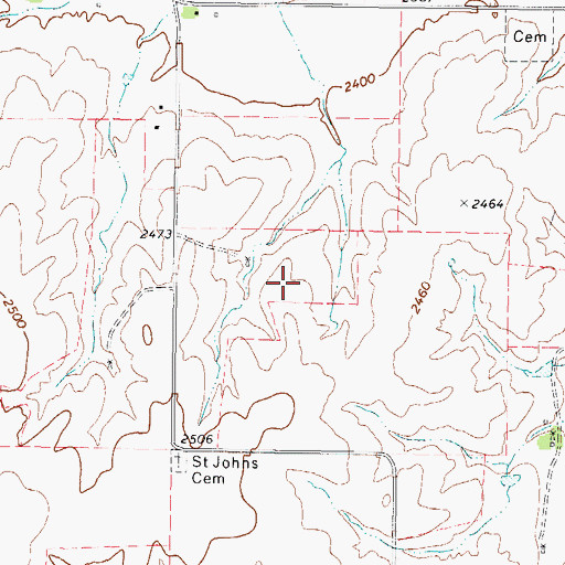 Topographic Map of Lipscomb Census Designated Place, TX