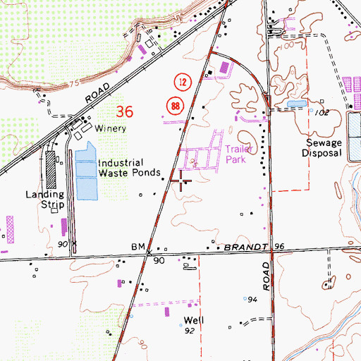Topographic Map of Lockeford Census Designated Place, CA