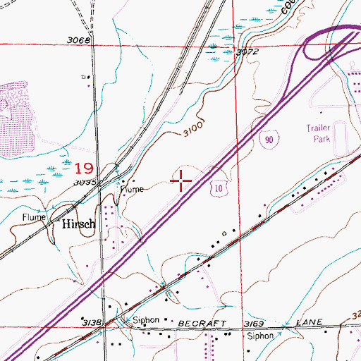 Topographic Map of Lockwood Census Designated Place, MT