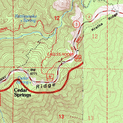 Topographic Map of Conservation Camp Thirtyseven, CA