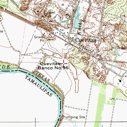 Topographic Map of Cuevitas Census Designated Place, TX