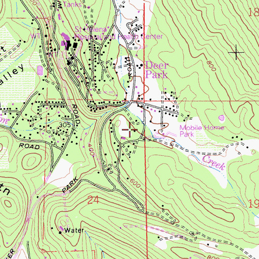Topographic Map of Deer Park Census Designated Place, CA