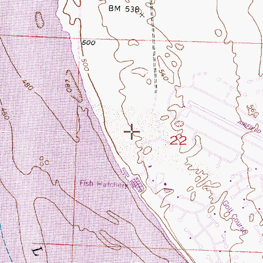 Topographic Map of Desert Aire Census Designated Place, WA