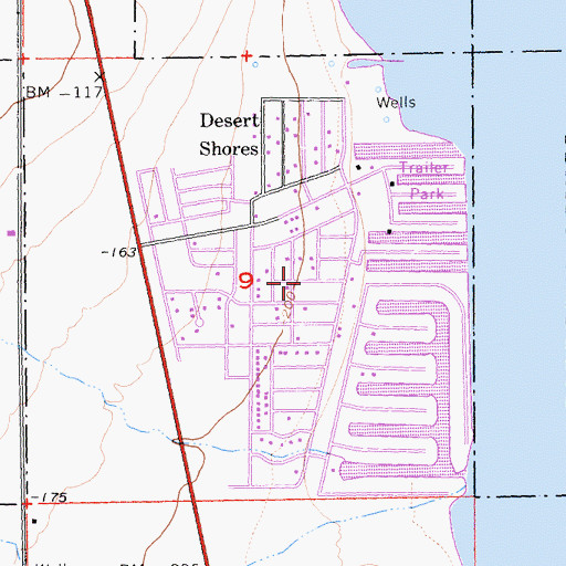 Topographic Map of Desert Shores Census Designated Place, CA