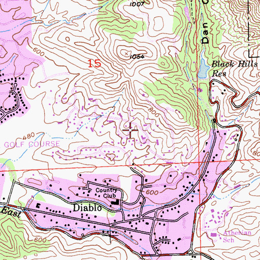 Topographic Map of Diablo Census Designated Place, CA