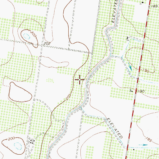 Topographic Map of Doffing Census Designated Place, TX