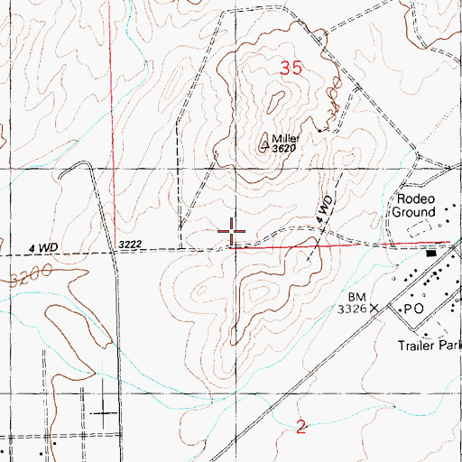 Topographic Map of Dolan Springs Census Designated Place, AZ