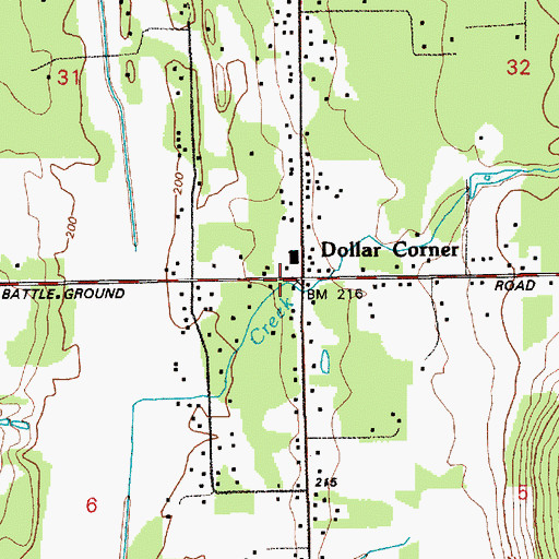 Topographic Map of Dollars Corner Census Designated Place, WA