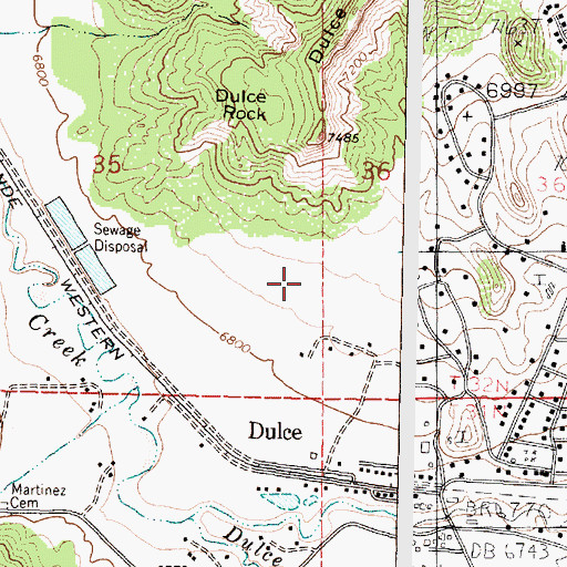 Topographic Map of Dulce Census Designated Place, NM