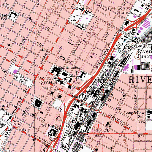 Topographic Map of Continuation School, CA