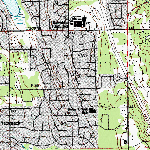 Topographic Map of East Hill-Meridian Census Designated Place, WA