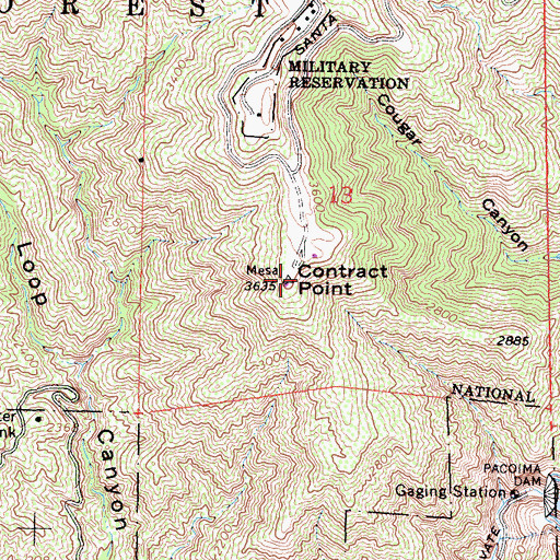 Topographic Map of Contract Point, CA