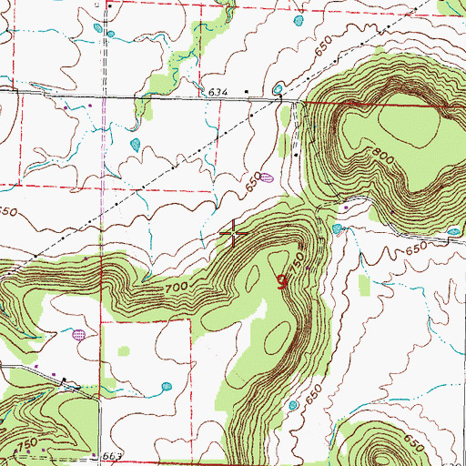 Topographic Map of Shady Grove Census Designated Place, OK