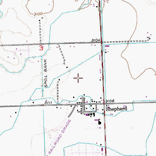 Topographic Map of Shepherd Census Designated Place, MT