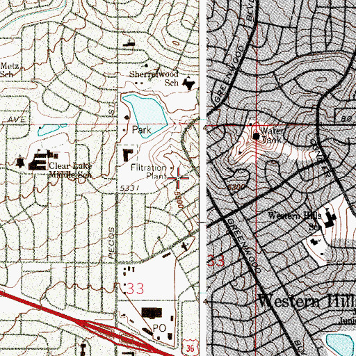 Topographic Map of Sherrelwood Census Designated Place, CO