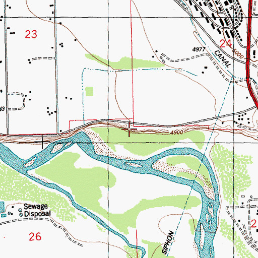 Topographic Map of Shiprock Census Designated Place, NM