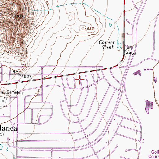 Topographic Map of Sierra Blanca Census Designated Place, TX