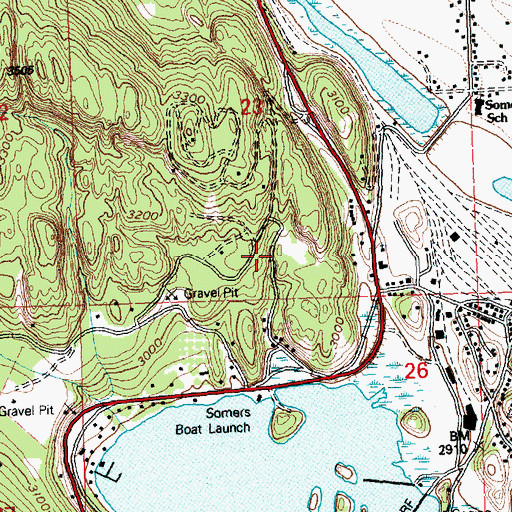 Topographic Map of Somers Census Designated Place, MT
