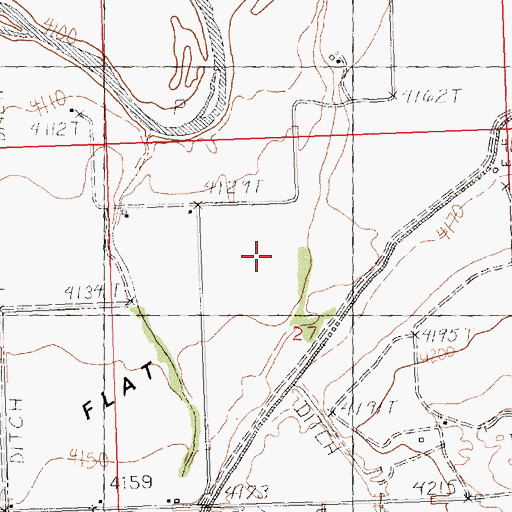 Topographic Map of South Flat Census Designated Place, WY
