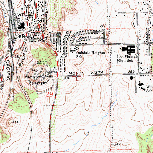 Topographic Map of South Oroville Census Designated Place, CA