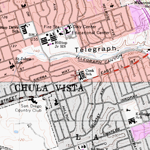 Topographic Map of Hazel Goes Cook Elementary School, CA