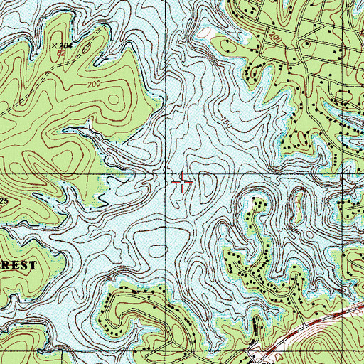 Topographic Map of South Toledo Bend Census Designated Place, TX