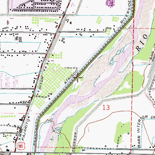 Topographic Map of South Valley Census Designated Place, NM