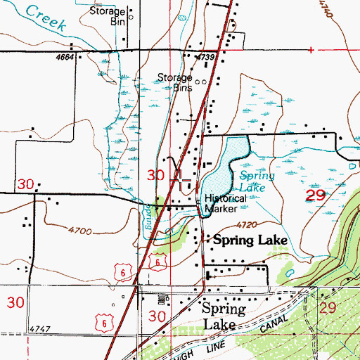Topographic Map of Spring Lake Census Designated Place, UT