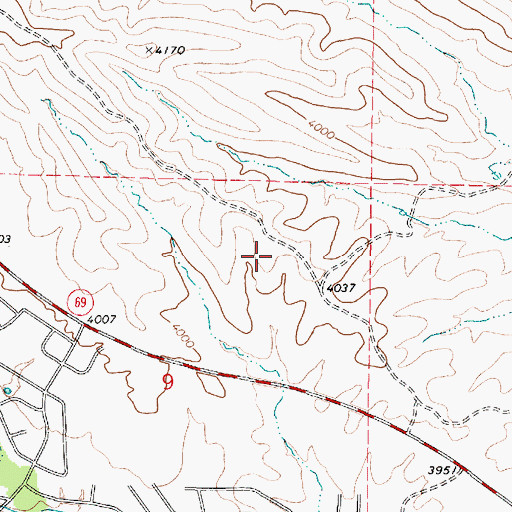 Topographic Map of Spring Valley Census Designated Place, AZ