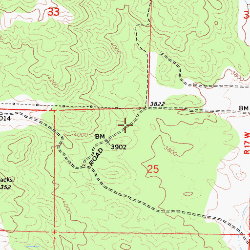 Topographic Map of Stallion Springs Census Designated Place, CA