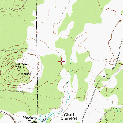 Topographic Map of McNary Census Designated Place, AZ
