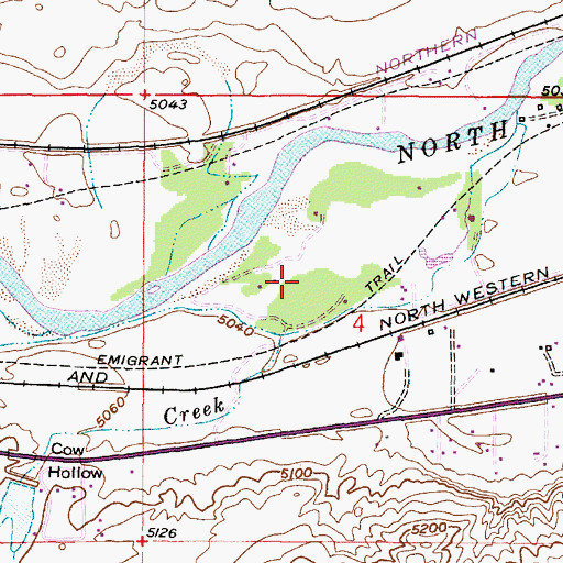 Topographic Map of Meadow Acres Census Designated Place, WY