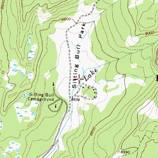 Topographic Map of Meadow Lark Lake Census Designated Place, WY