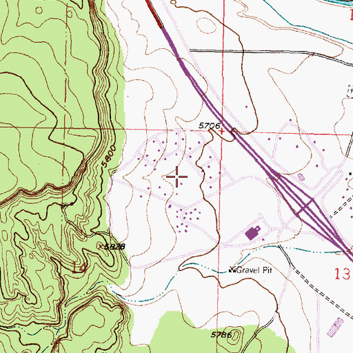 Topographic Map of Mesita Census Designated Place, NM