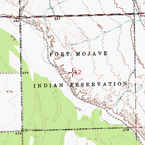 Topographic Map of Mesquite Creek Census Designated Place, AZ