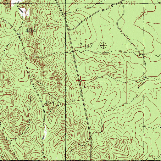 Topographic Map of Milam Census Designated Place, TX