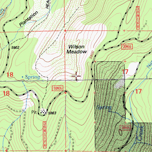 Topographic Map of Mineral Census Designated Place, CA