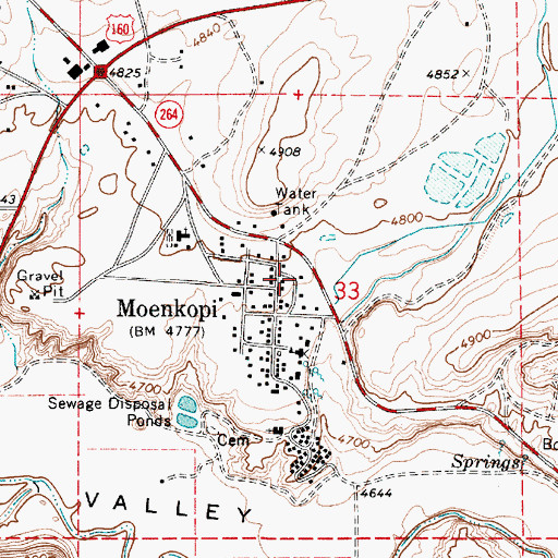 Topographic Map of Moenkopi Census Designated Place, AZ