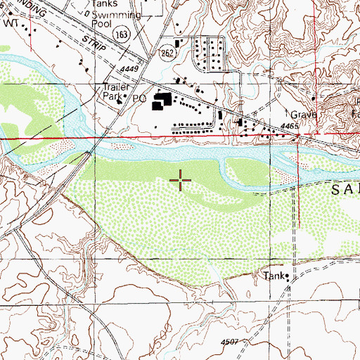 Topographic Map of Montezuma Creek Census Designated Place, UT