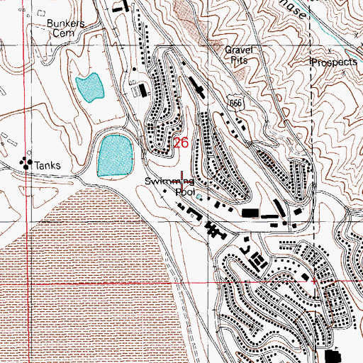 Topographic Map of Morenci Census Designated Place, AZ
