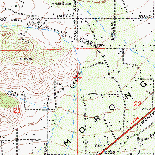 Topographic Map of Morongo Valley Census Designated Place, CA